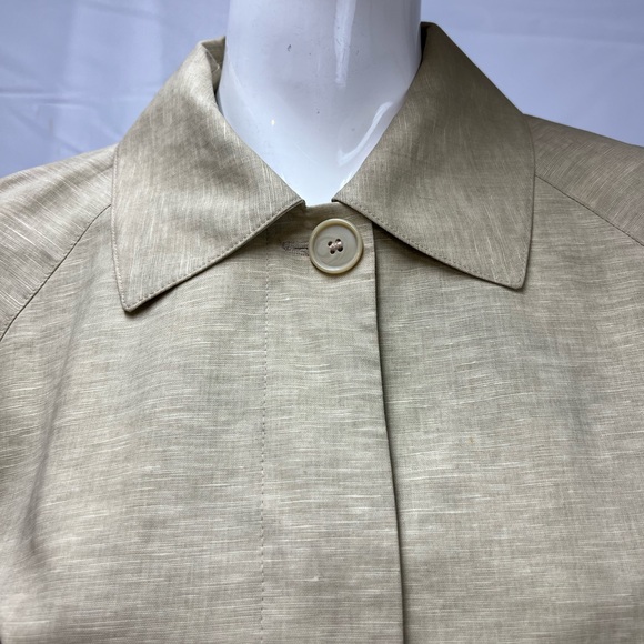 Rodel Linen Button Down Peacoat Long Jacket Designer Vintage Italy - Picture 3 of 14